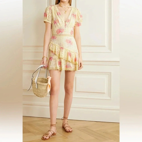 LOVESHACKFANCY Bea Dress in Mellow Yellow Size 6 - Picture 3 of 10